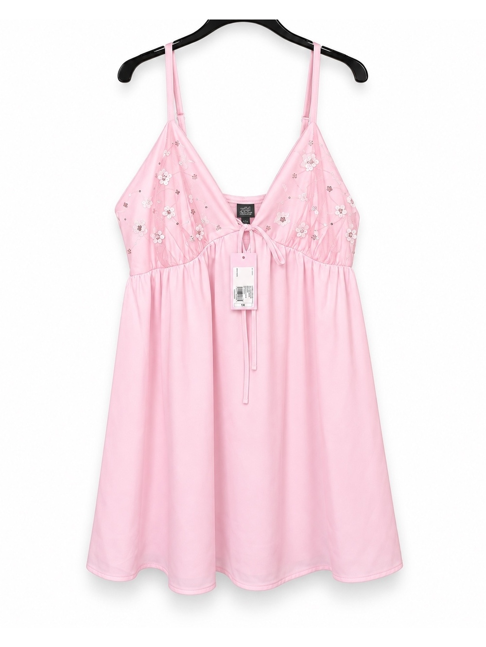 Wild Fable Pink Embellished Spaghetti Strap Mini Dress 1X